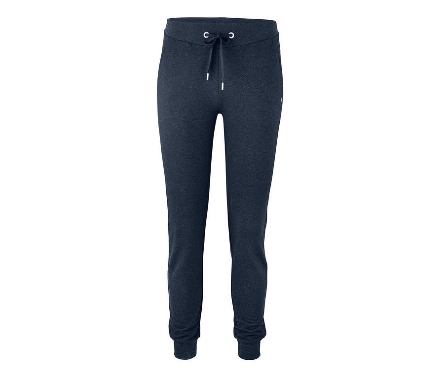 Dunkelblaue Sweathose mit Kordelzug in der Taille.