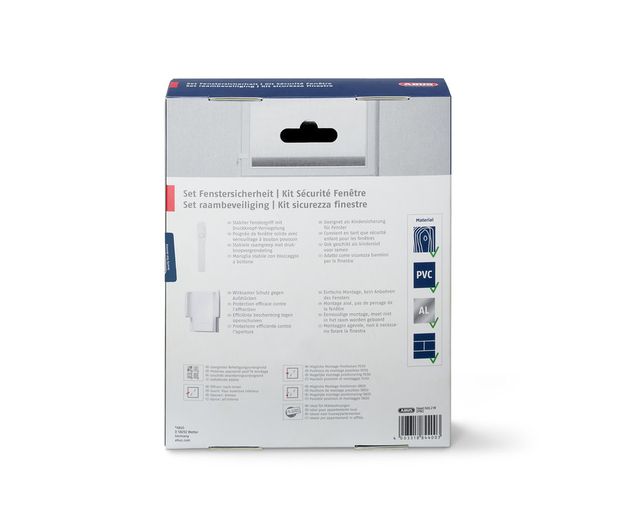Verpackung des ABUS-Fenstersicherheitspakets »Good«.