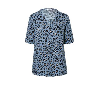 Hellblau-schwarzer Leo-Alloverprint