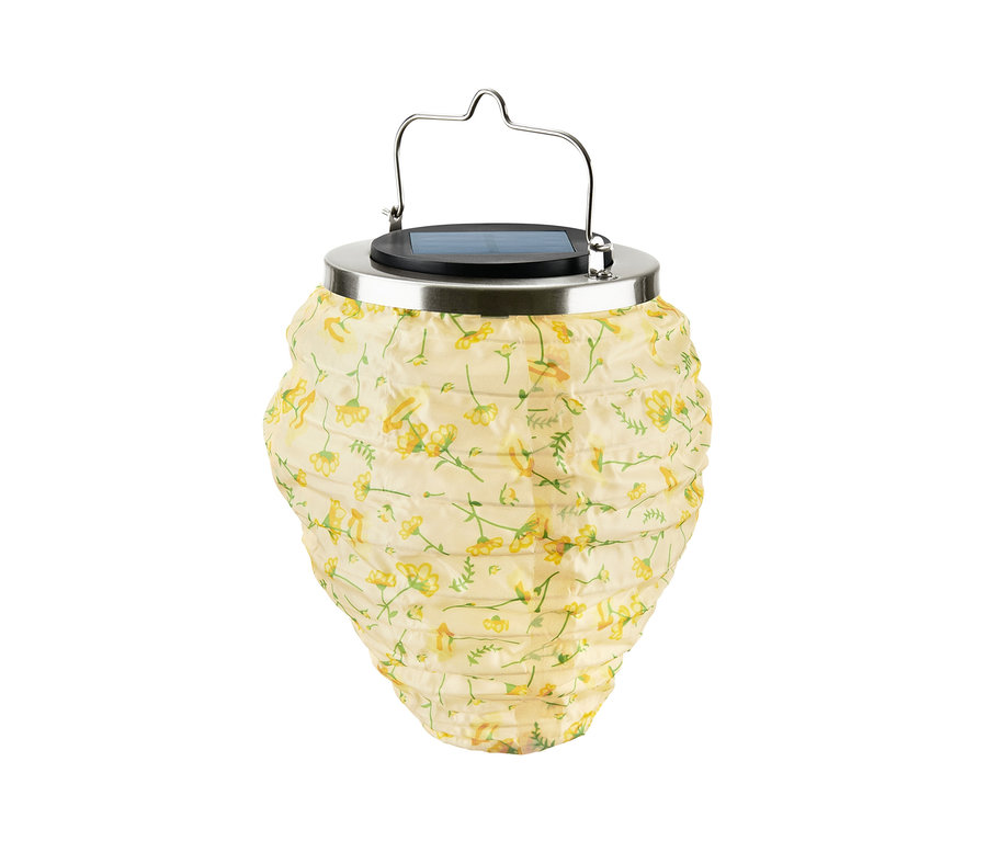 Kleiner Solar-Lampion mit Blumenmuster.