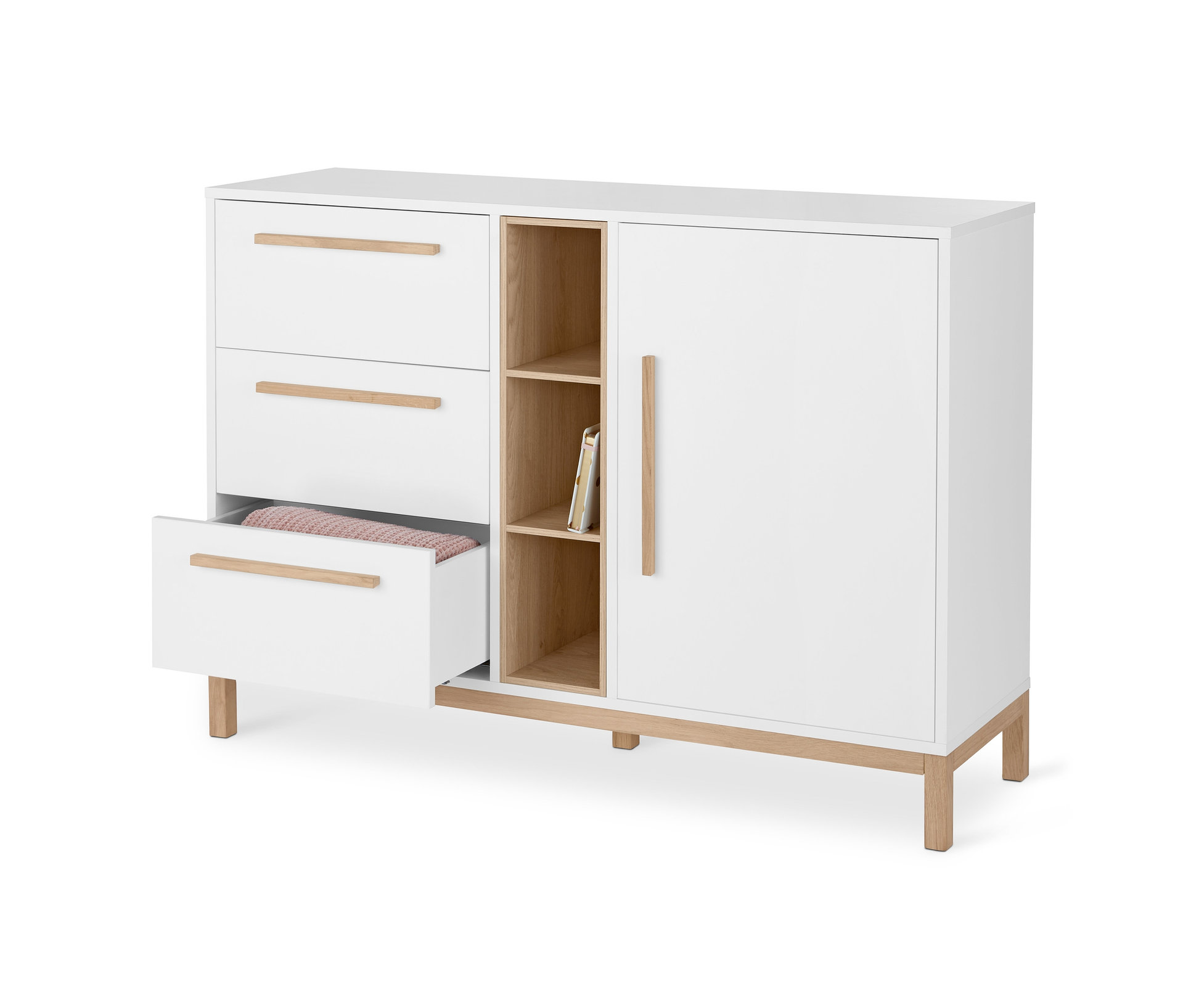 Tchibo - Kommode »Eklund« mit Schubladen und Tür - 120x38x85,5cm - braun -
