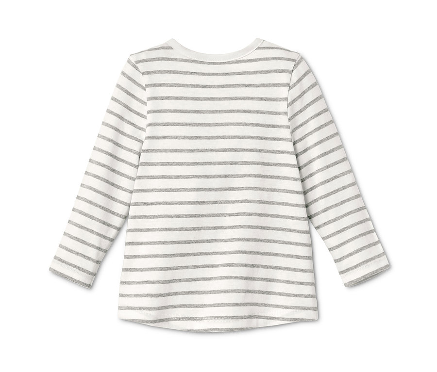 Baby-Starter-Set aus Bio-Baumwolle mit grauen Streifen.