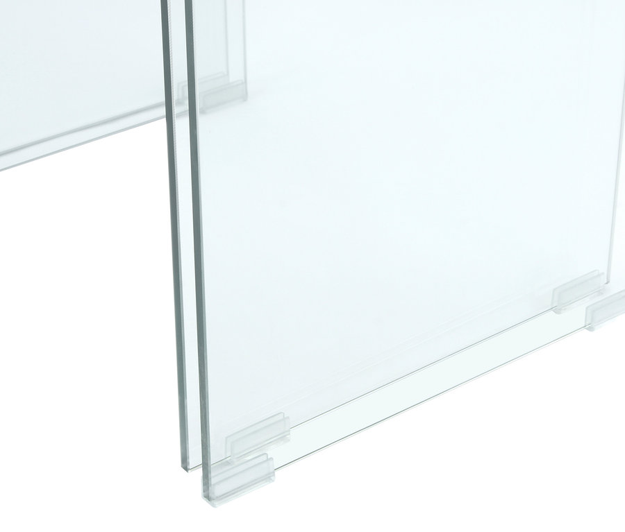 Detailaufnahme eines Glastisches.