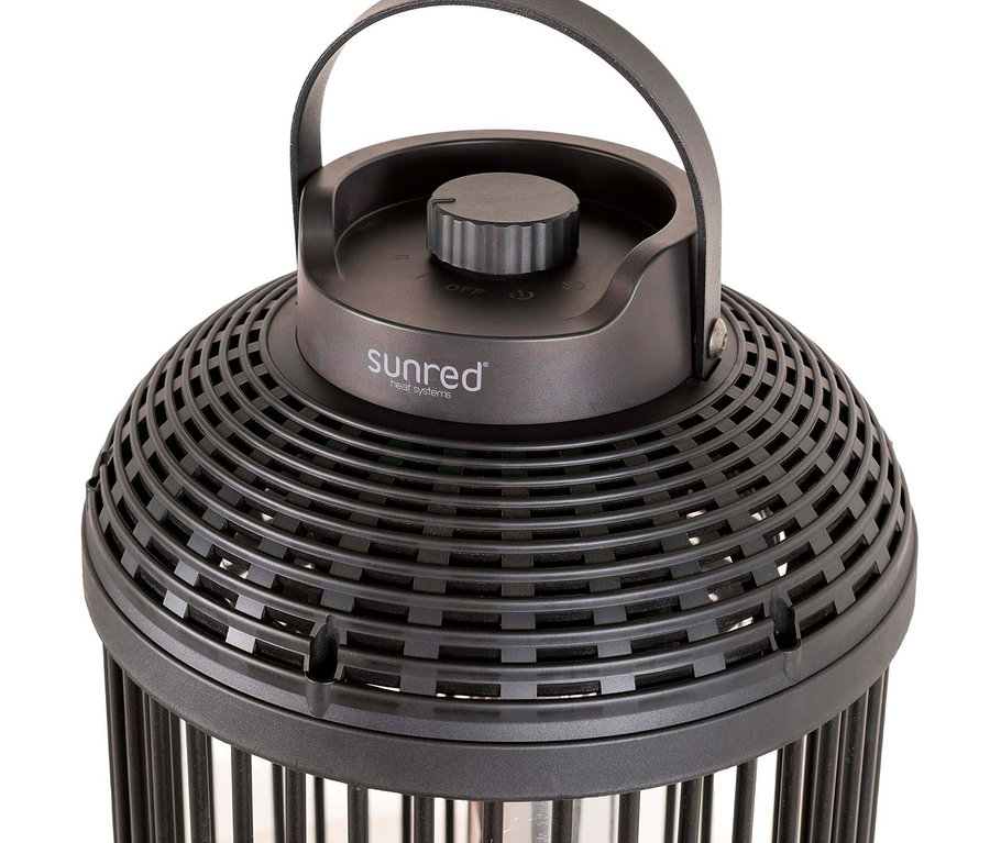 Nahaufnahme eines Sunred Tisch-Heizstrahlers »Indox«.