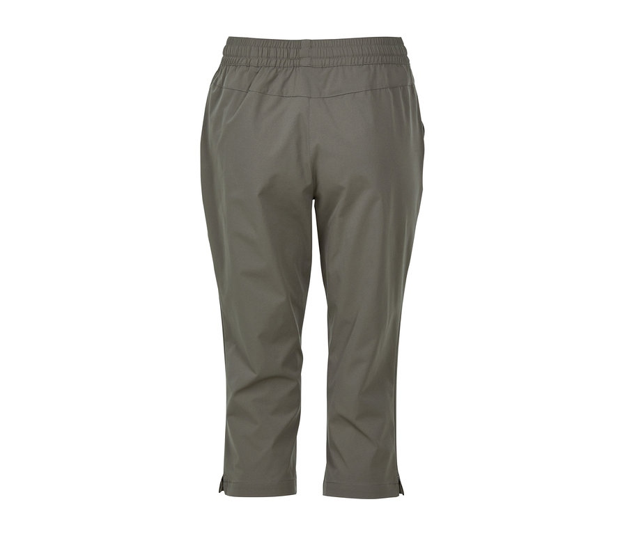 Khakifarbene Softshell-Funktionscapri.