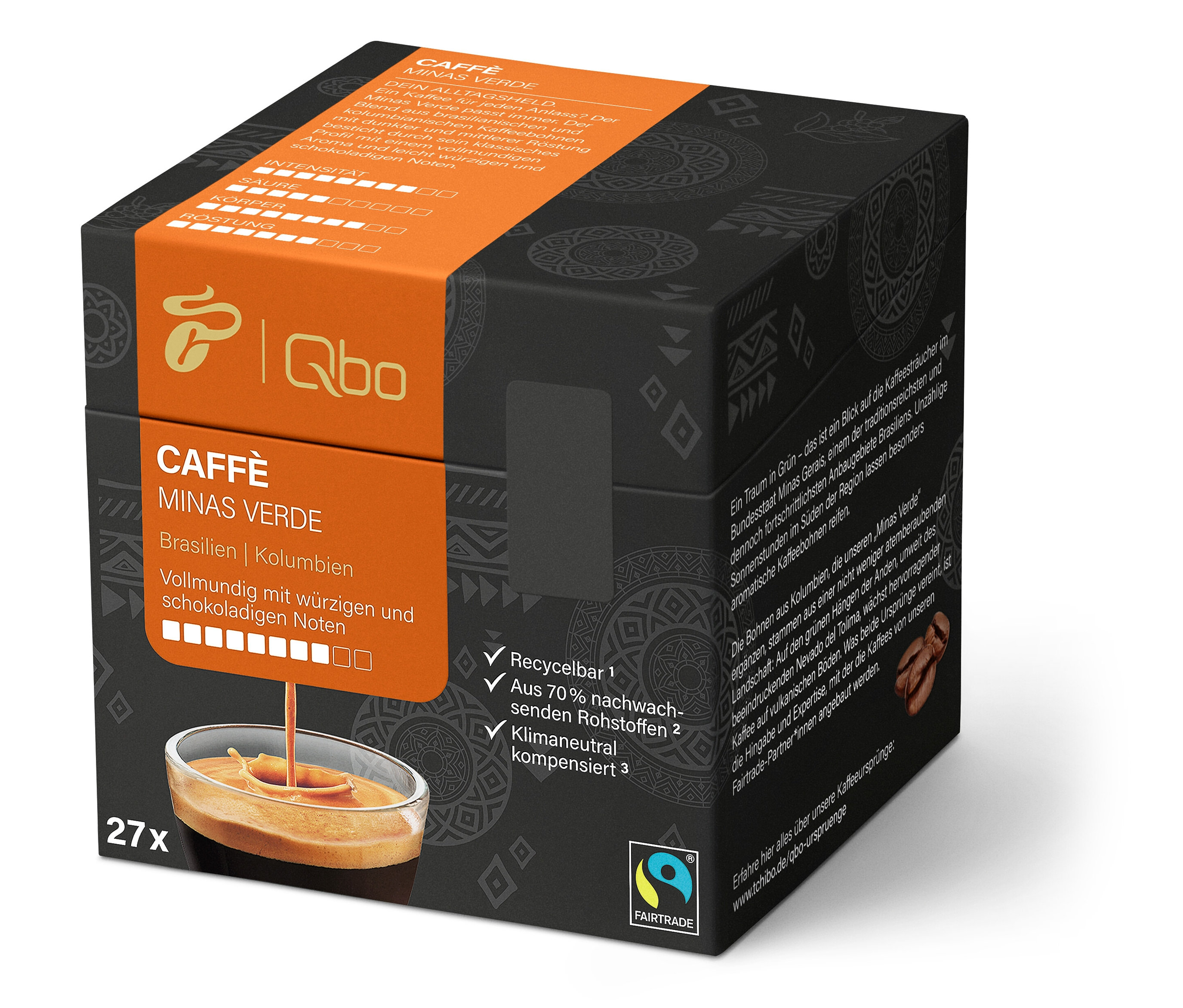 Qbo Caffè Minas Verde - 27 Kapseln - Intensität: 8/10