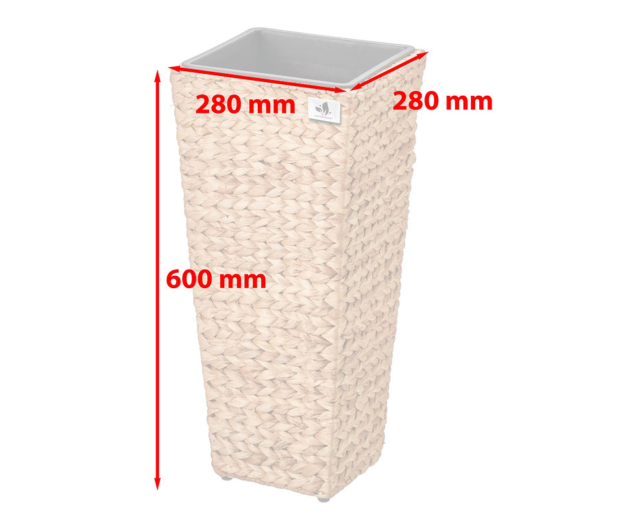 Beige Pflanzsäule, ca. 28 x 60 x 28 cm.