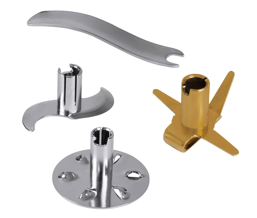Aufsätze für den Stabmixer CASO »HB 2400 Pro XL«, silber und gold.