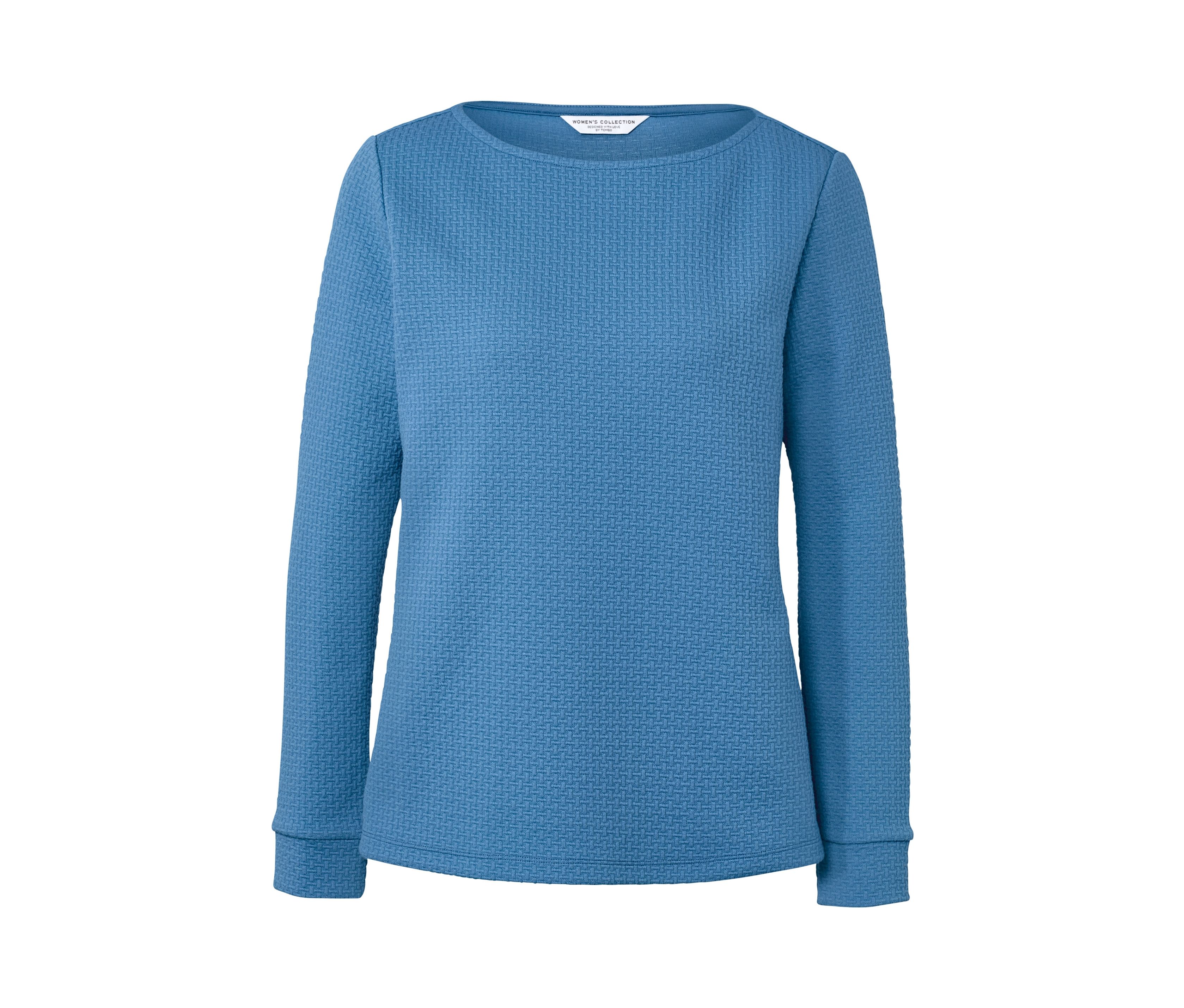 Tchibo - Strukturiertes Sweatshirt - Damen - Gr. M - hellblau