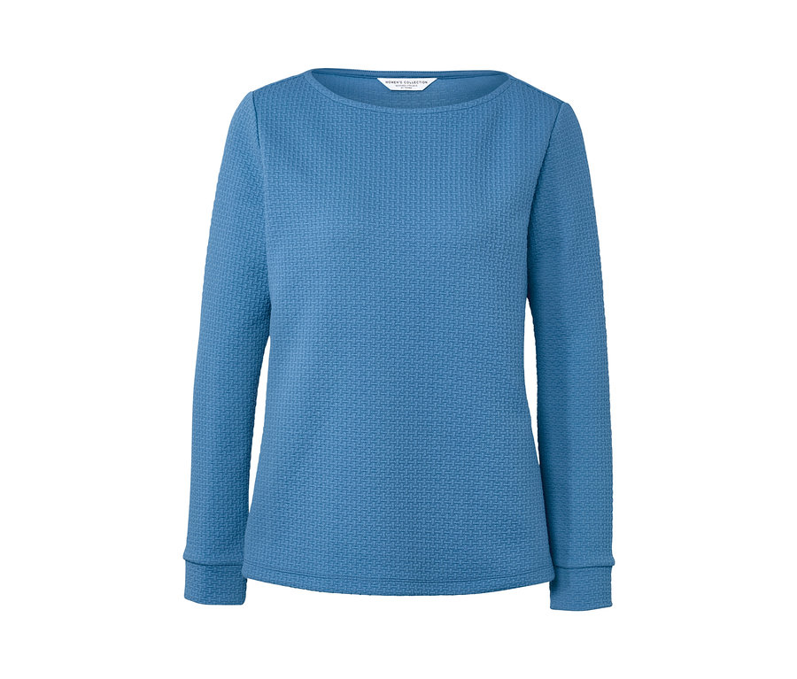 Ein strukturiertes Sweatshirt in Hellblau.
