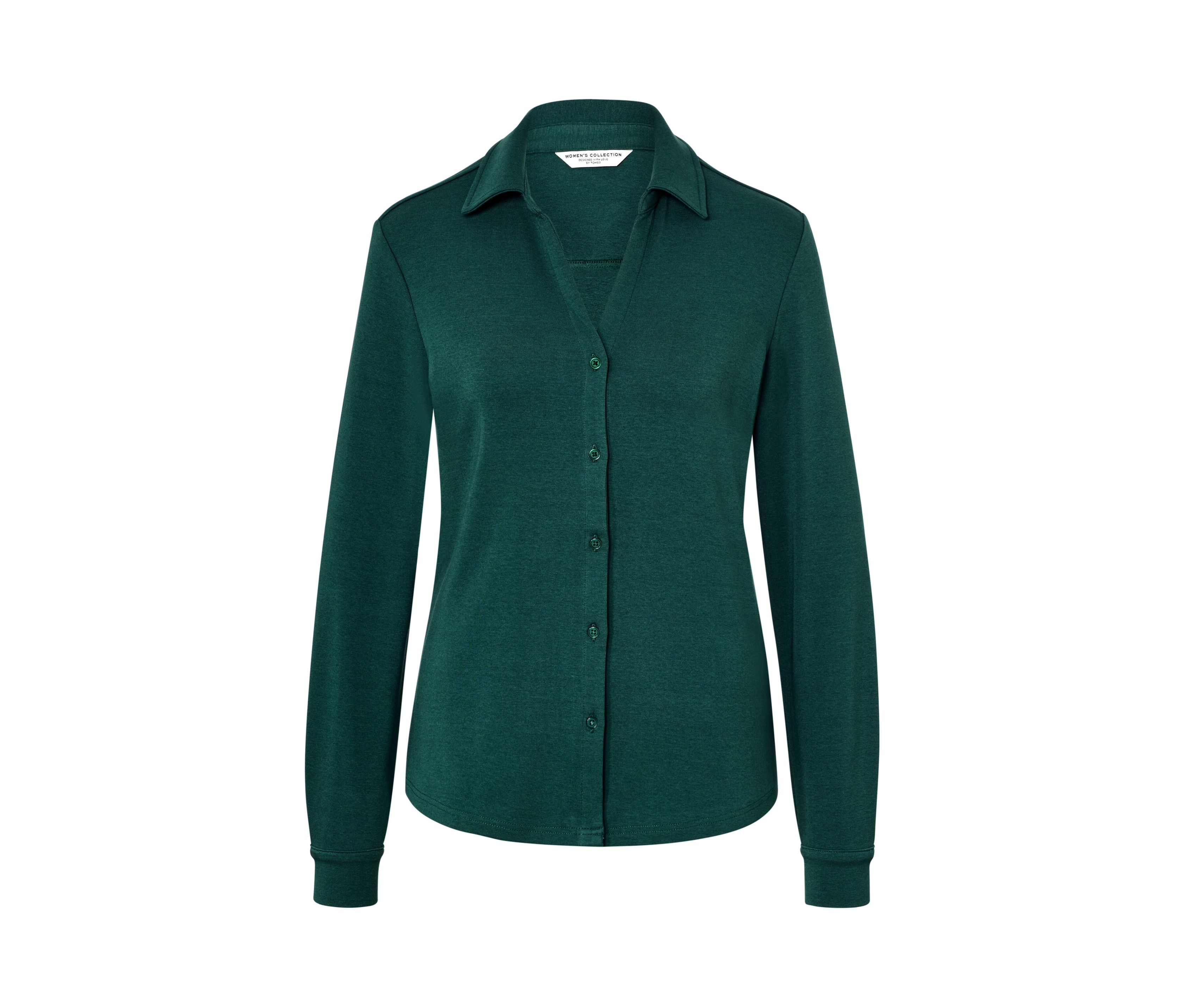 Tchibo - Blusenshirt mit Knopfleiste - Damen - Gr. XXL - dunkelgrün