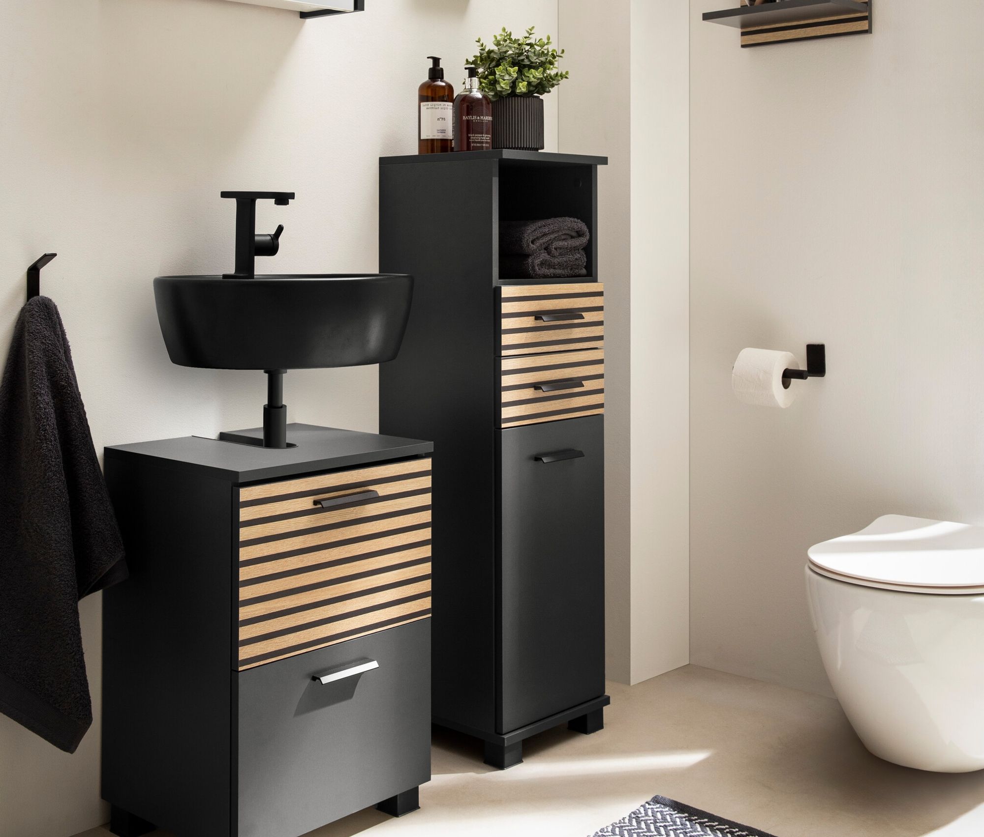 Thumbnail - Tchibo - Spiegelschrank »Katta« - 43,5x16x64cm - anthrazit - Holz / Metall