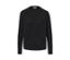 Schwarzer Zopfstrickpullover.