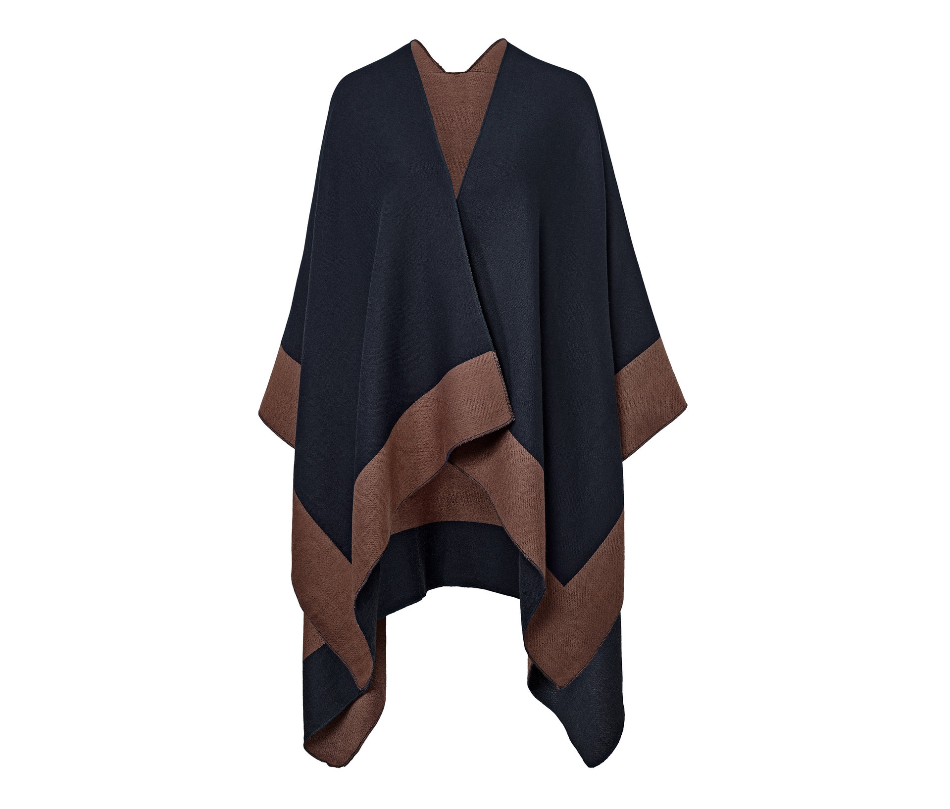 Wende-Poncho - dunkelblau - dunkelblau
