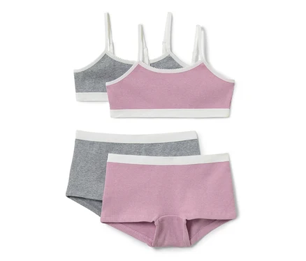 Graues und rosa Mädchen-Wäsche-Set.