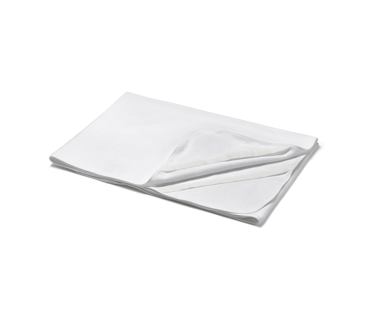 Weißer Matratzenschoner in den Größen ca. 90 x 200 cm, 100 x 200 cm, 140 x 200 cm und 180 x 200 cm.