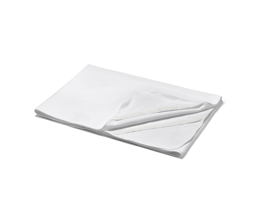 Weißer Matratzenschoner in den Größen ca. 90 x 200 cm, 100 x 200 cm, 140 x 200 cm und 180 x 200 cm.