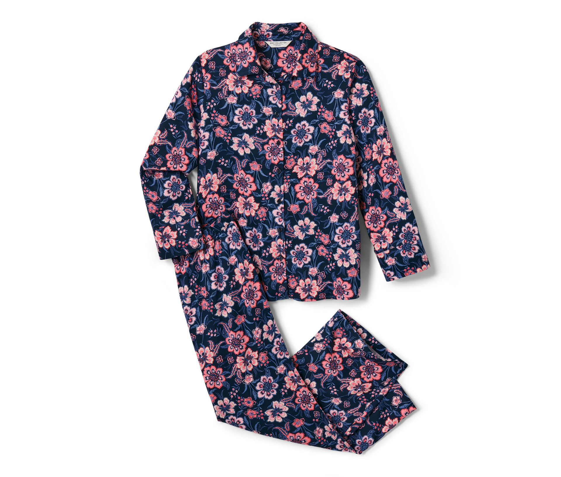 Web-Pyjama - Damen - Gr. 42 - dunkelblau - dunkelblau