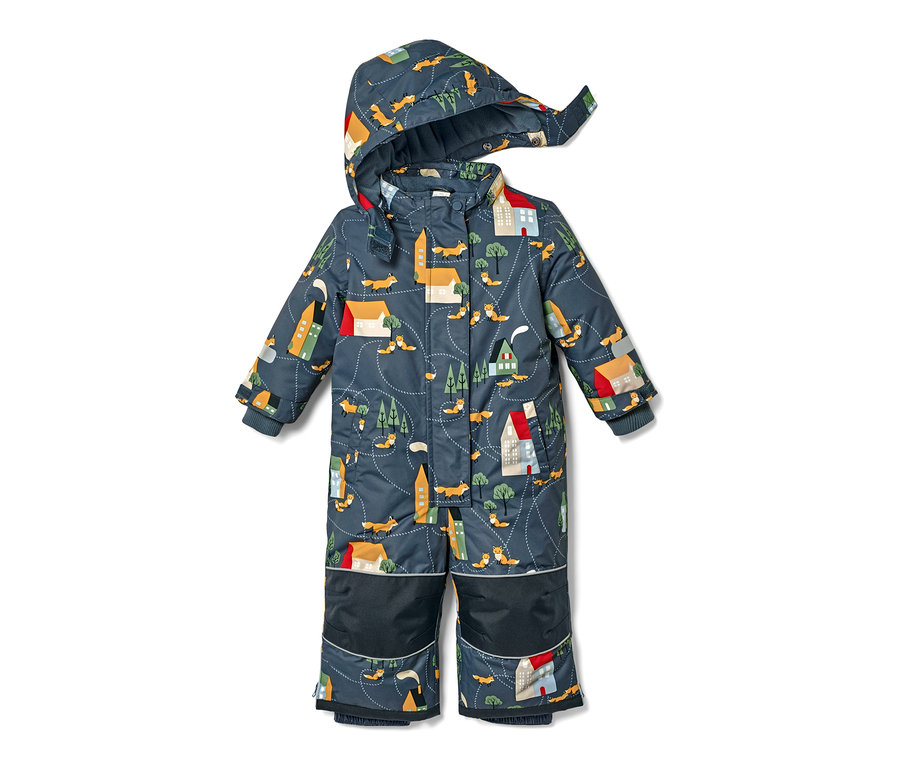 Kleinkind-Schneeanzug mit Fuchs-Alloverprint.