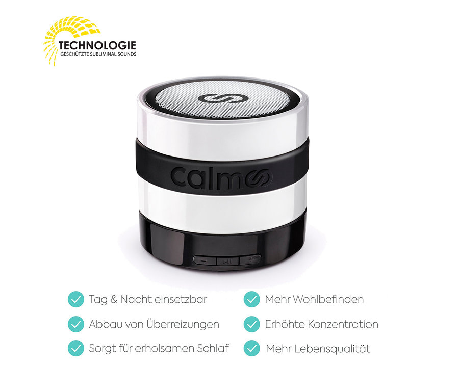calmoo Pure Relax System in Weiß und Schwarz.