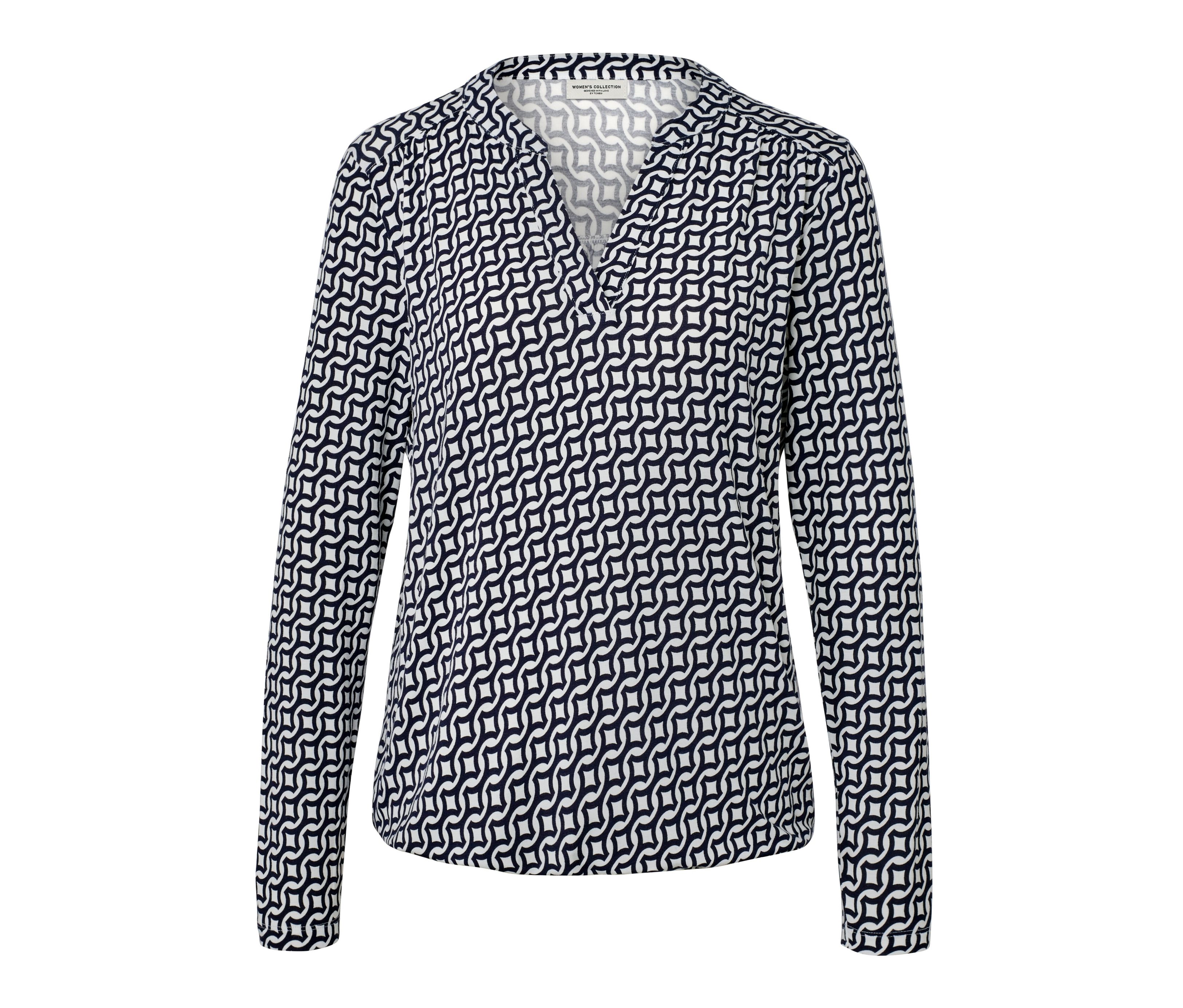 Tchibo - Bedrucktes Blusenshirt - Damen - Gr. XXL - dunkelblau/print