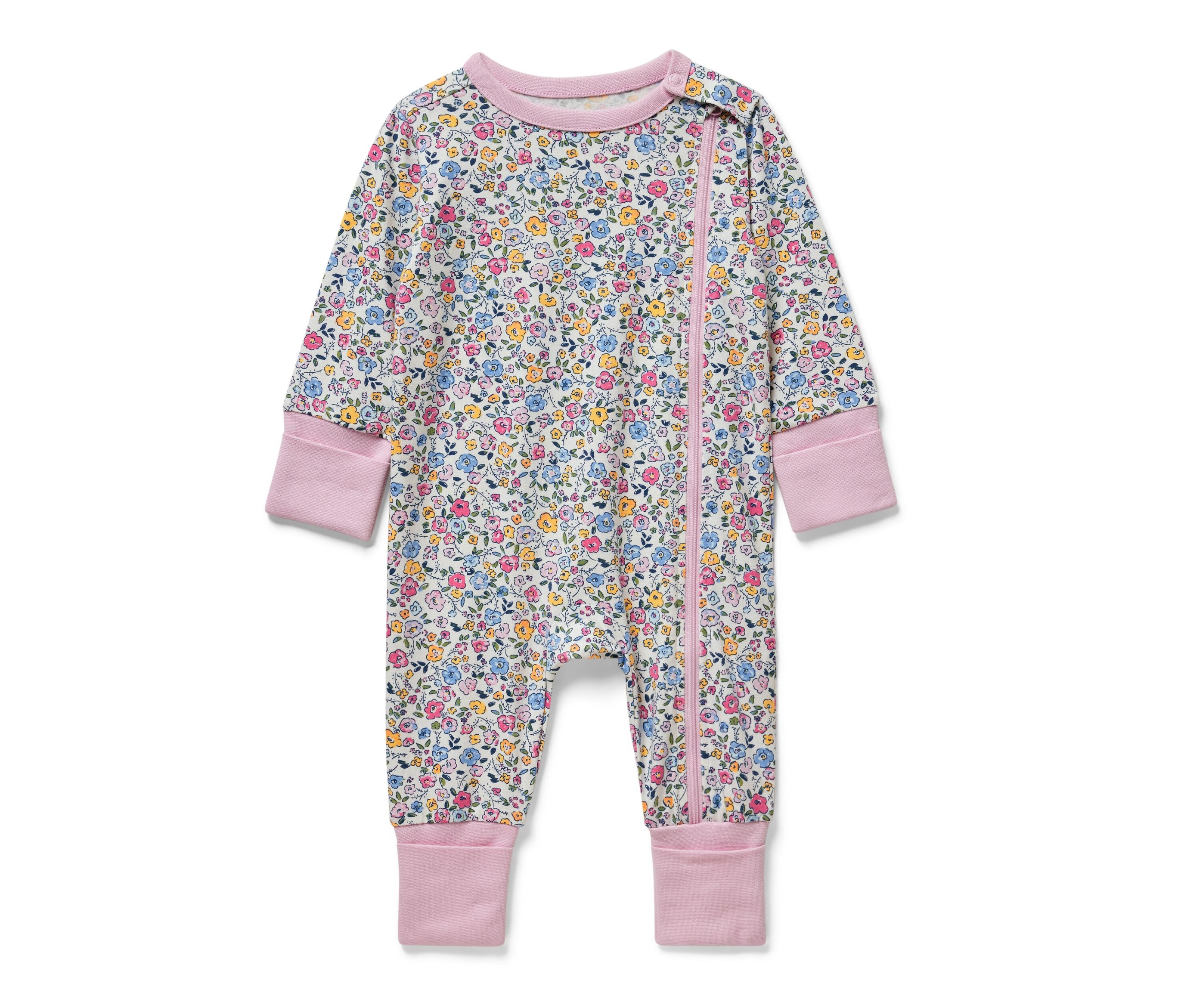 Tchibo - Baby-Pyjama - Baby - Gr. 62/68 - rosa/geblümt