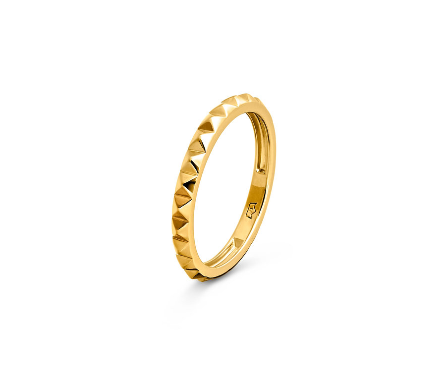 Goldener 925 Silber Ring Pyramide.