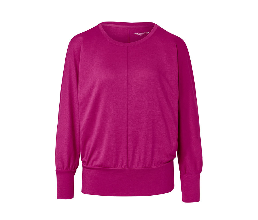 Pinkes Yogashirt mit langen Ärmeln.