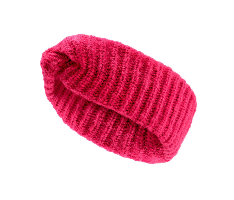 Nahaufnahme eines pinken Stirnbandes.