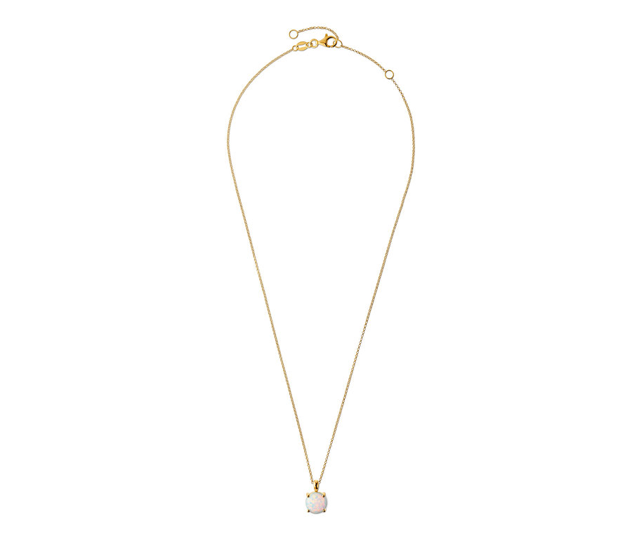 Goldene 925 Silber Kette mit synthetischem Opal.