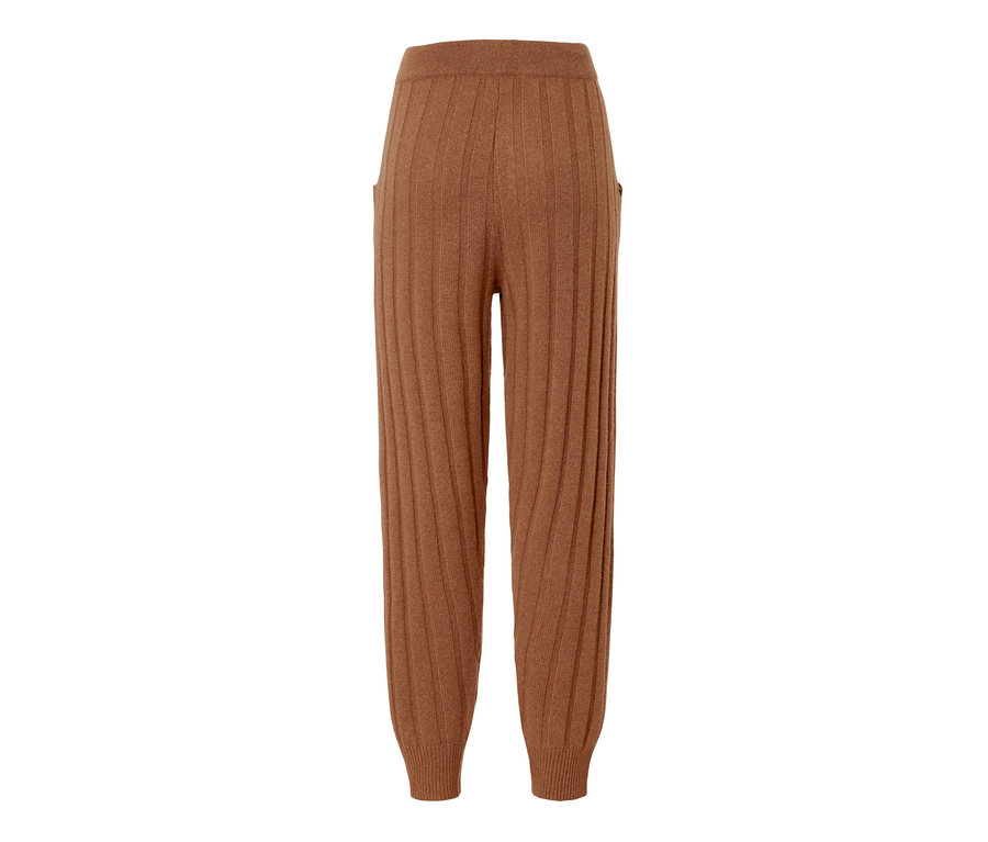 Braune Premium Woll-Cashmere-Loungewearhose.