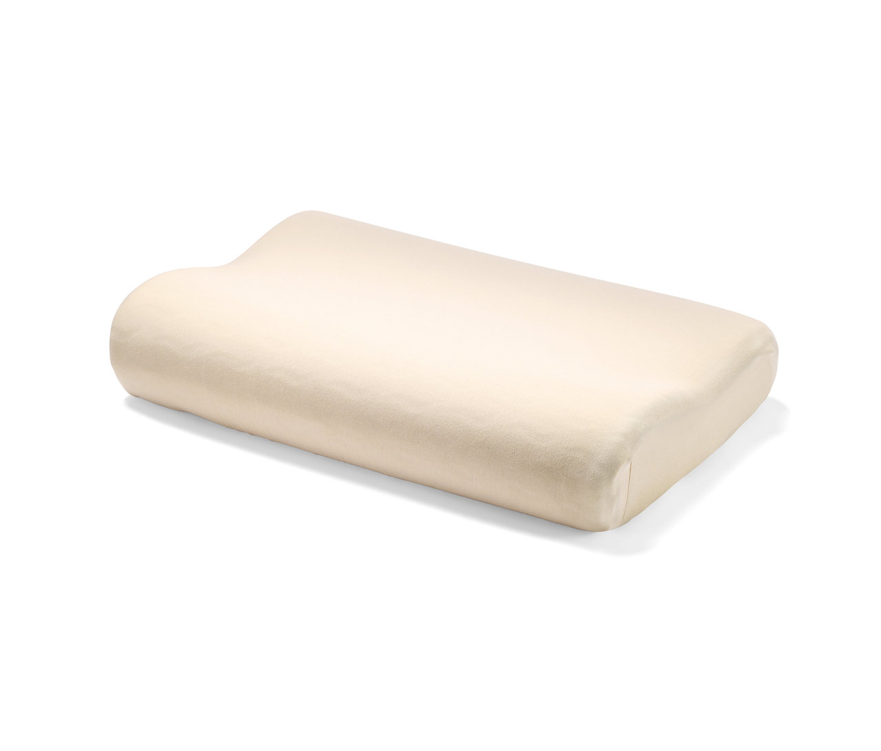 Beiges Kissen mit einem 2 Jersey-Kissen-Spannbezug.