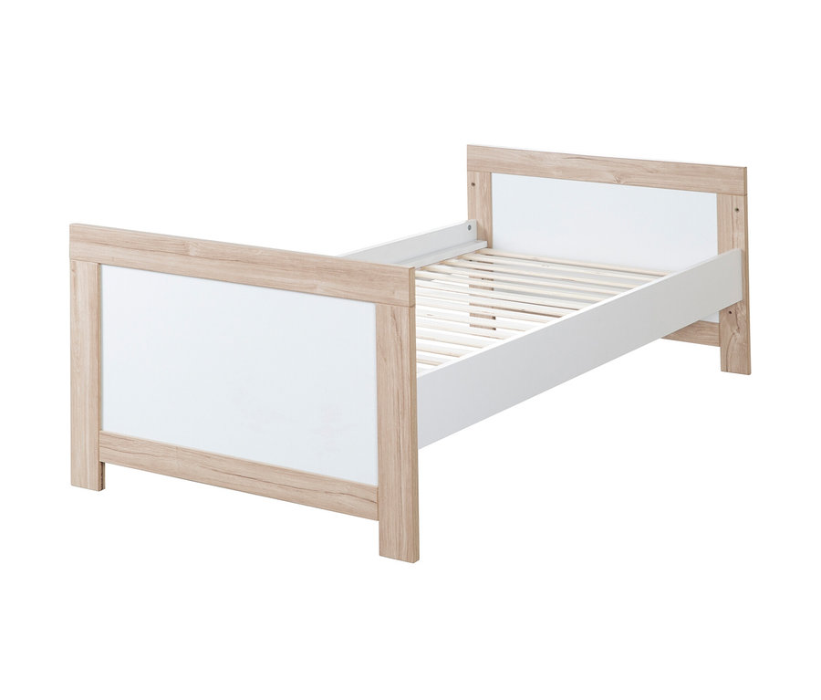 roba Kombi-Kinderbett »Malo«, 70 x 140 cm mit weißem Rahmen und Lattenrost.