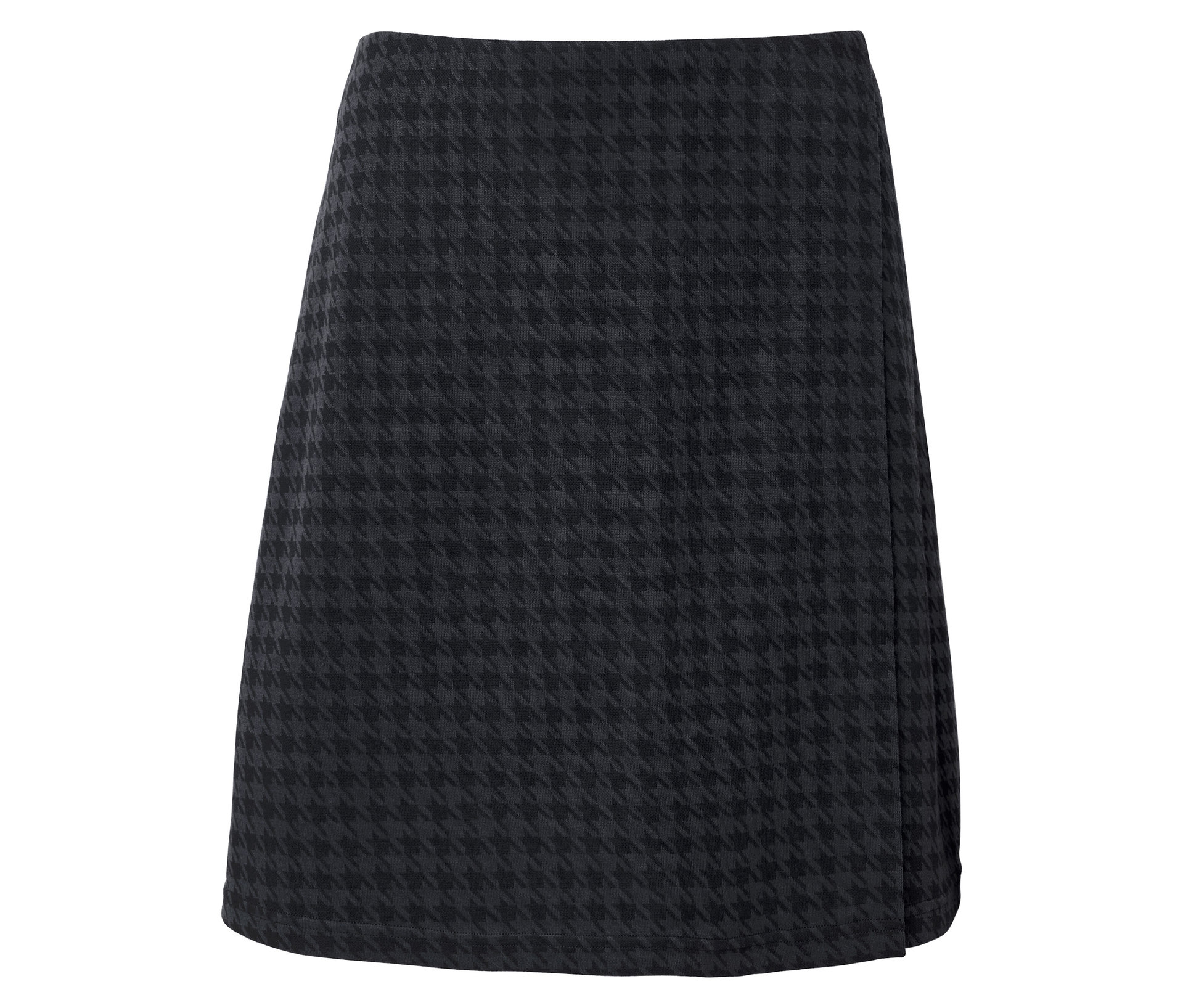 Sweatrock mit Hahnentritt-Jacquard - Damen - Gr. L - schwarz/jacquard - schwarz
