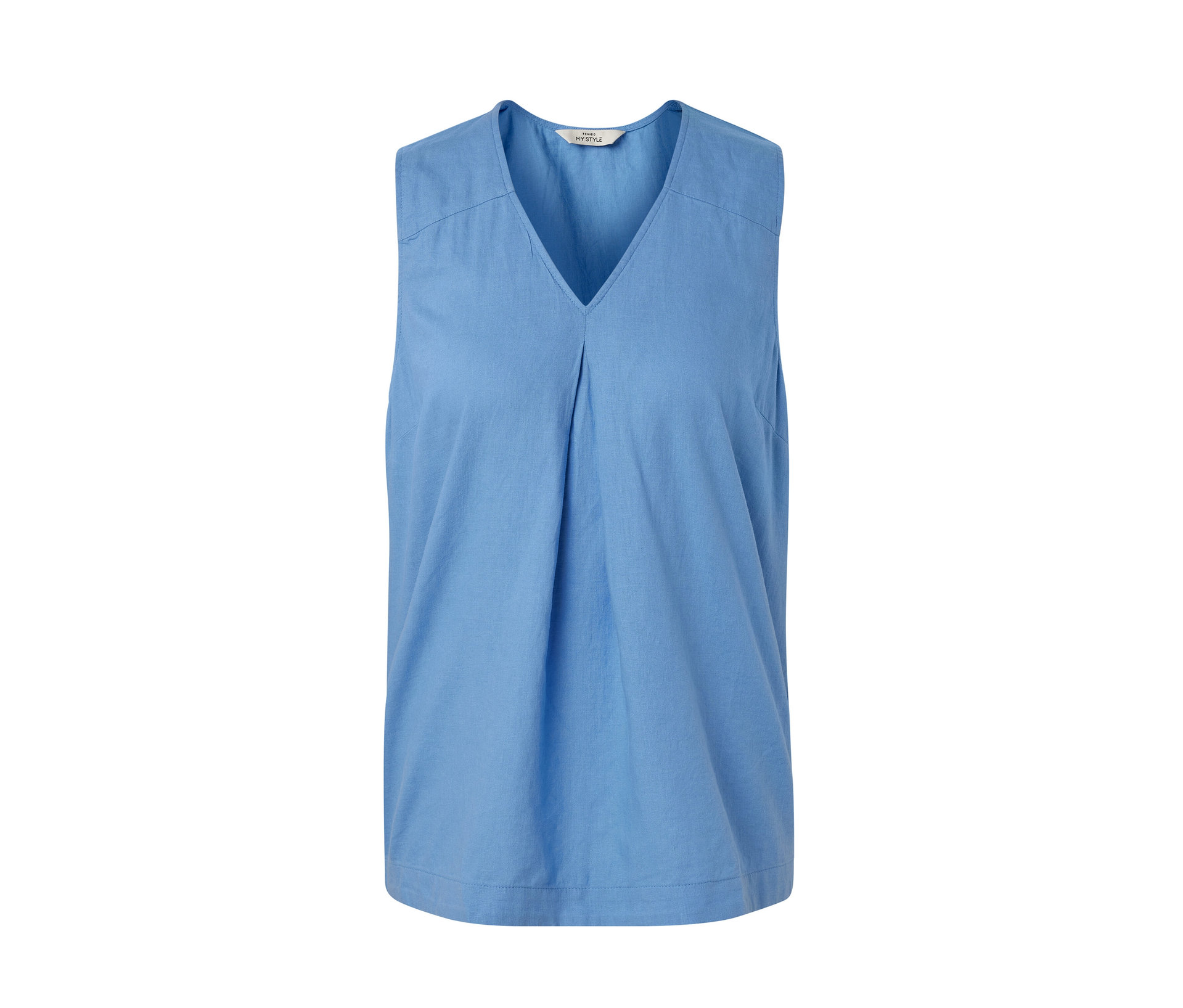 Ärmellose Leinenbluse - Damen - Gr. 36 - hellblau - hellblau
