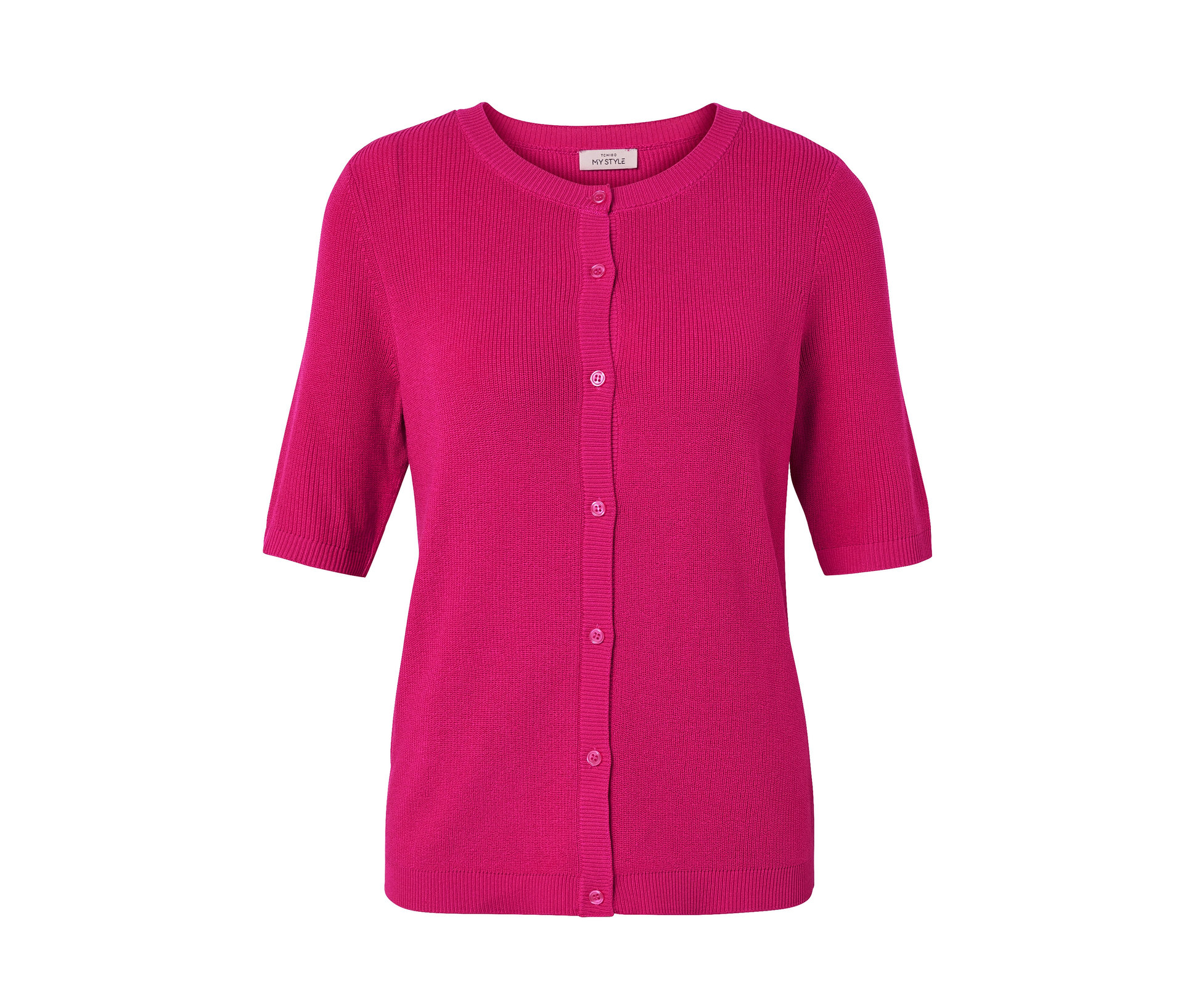Feinstrick-Cardigan mit Leinen - Damen - Gr. XL - pink - pink
