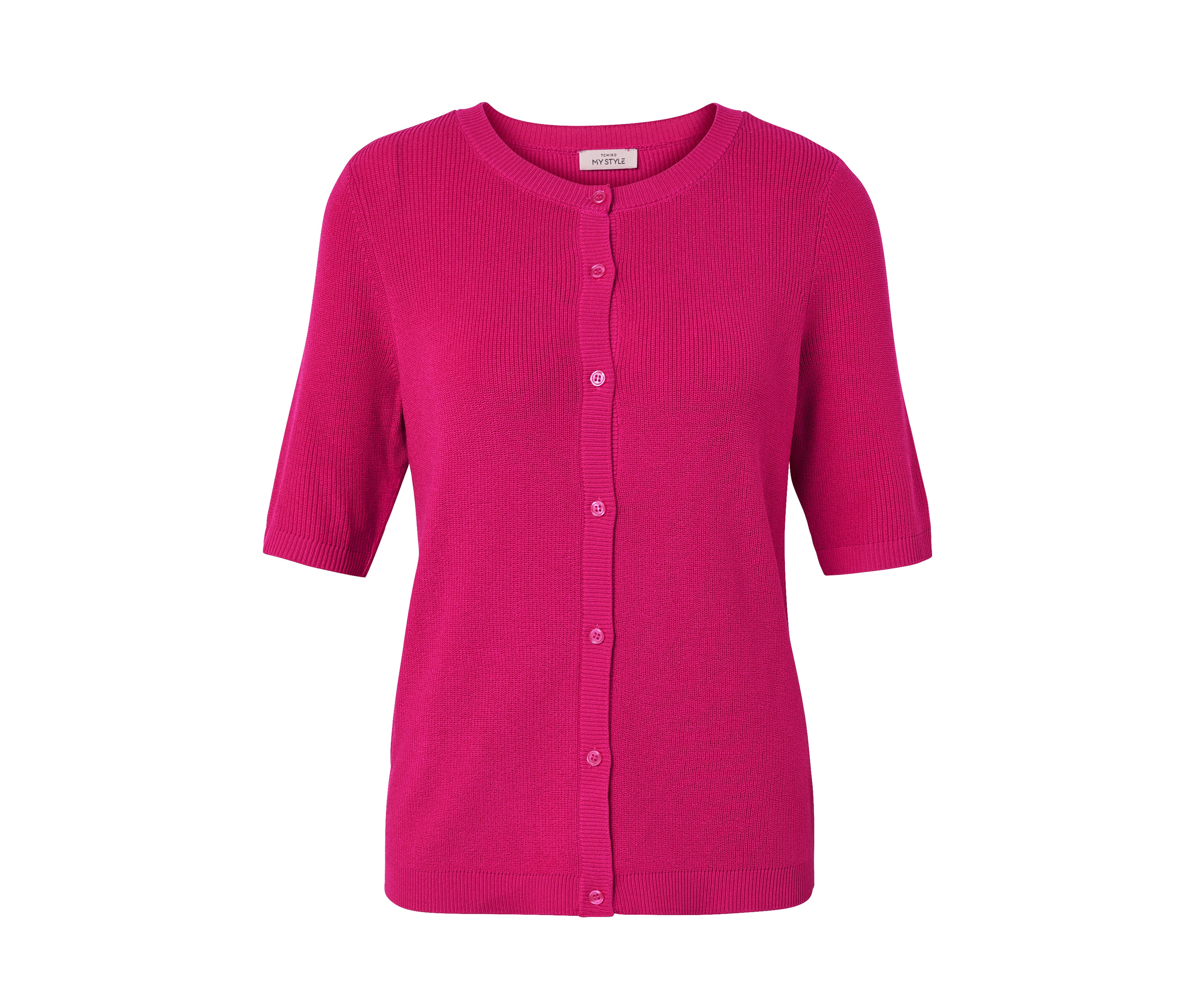 Tchibo - Feinstrick-Cardigan mit Leinen - Damen - Gr. M - pink