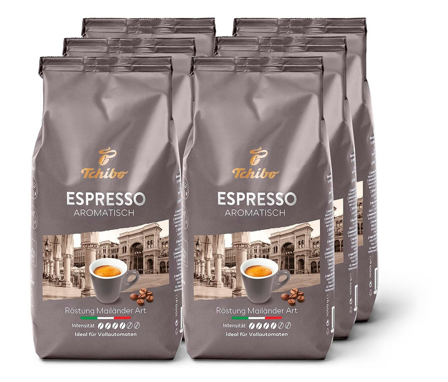 Espresso Aromatisch - 6 x 1 kg Ganze Bohne