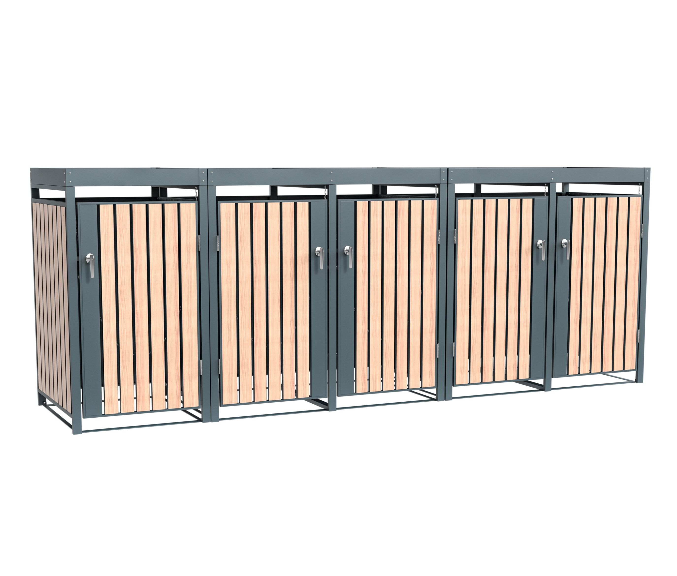 Tchibo - Mülltonnenbox mit Blumenkasten - 332x84x125cm - anthrazit - Stahl