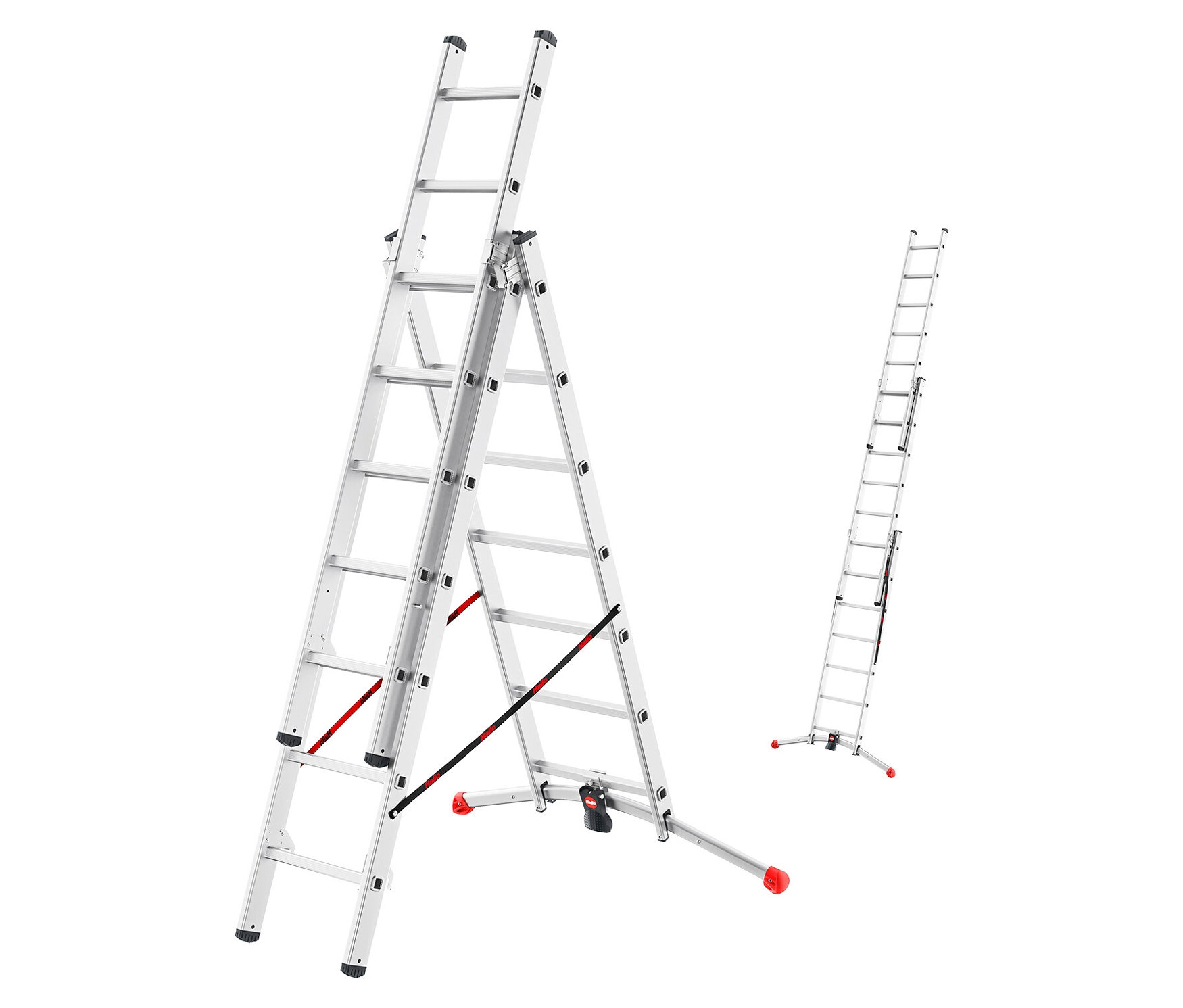 Hailo 3-teilige Alu-Kombileiter - silber