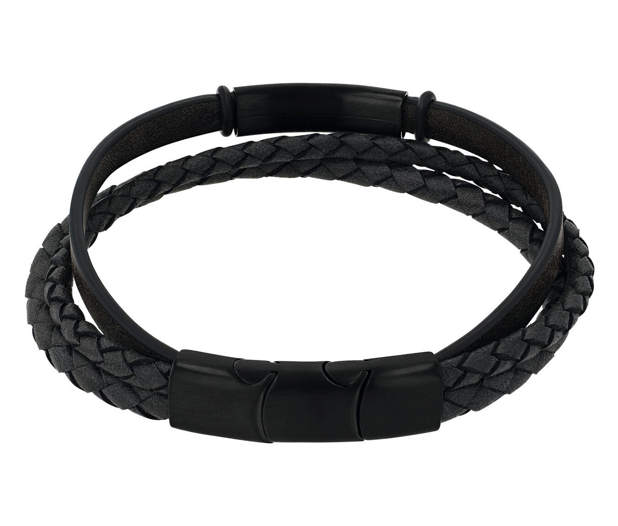 Tchibo - Amor Edelstahl Armschmuck »Leder« für Herren - schwarz