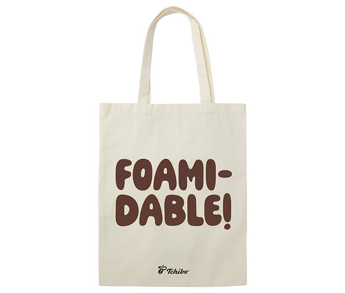 Ein Baumwollbeutel mit dem Aufdruck "Foamidable".
