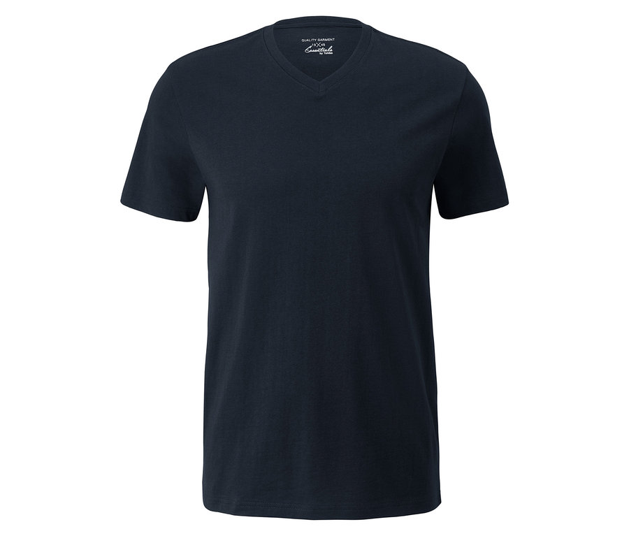 Dunkelblaues 2 T-Shirts mit V-Ausschnitt.