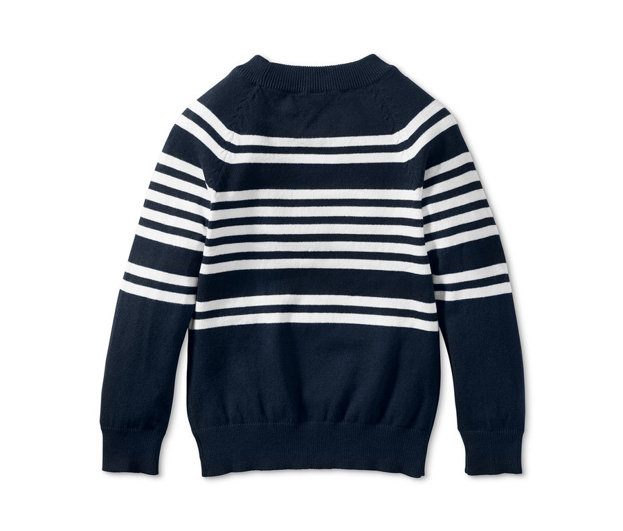 Gestreifter Feinstrickpullover.