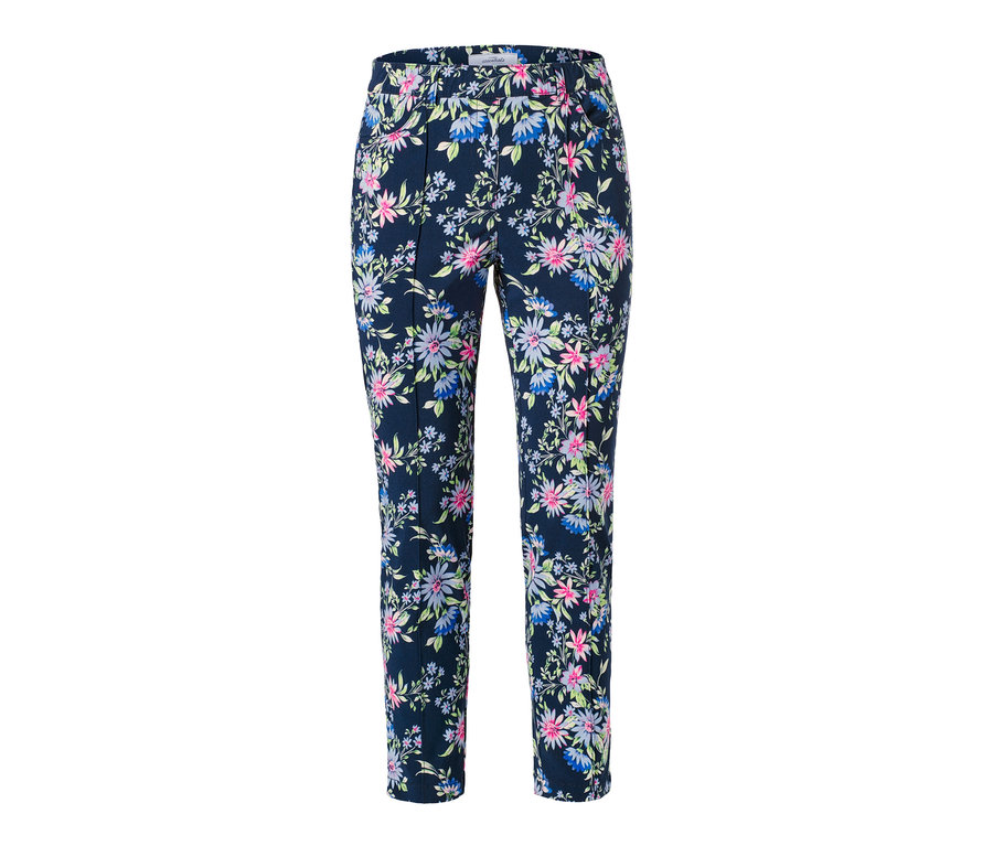 Eine bedruckte Bengalin-Hose mit Blumenmuster.