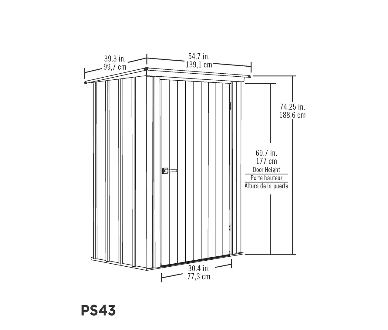 Abmessungen Geräteschrank »4x3«.