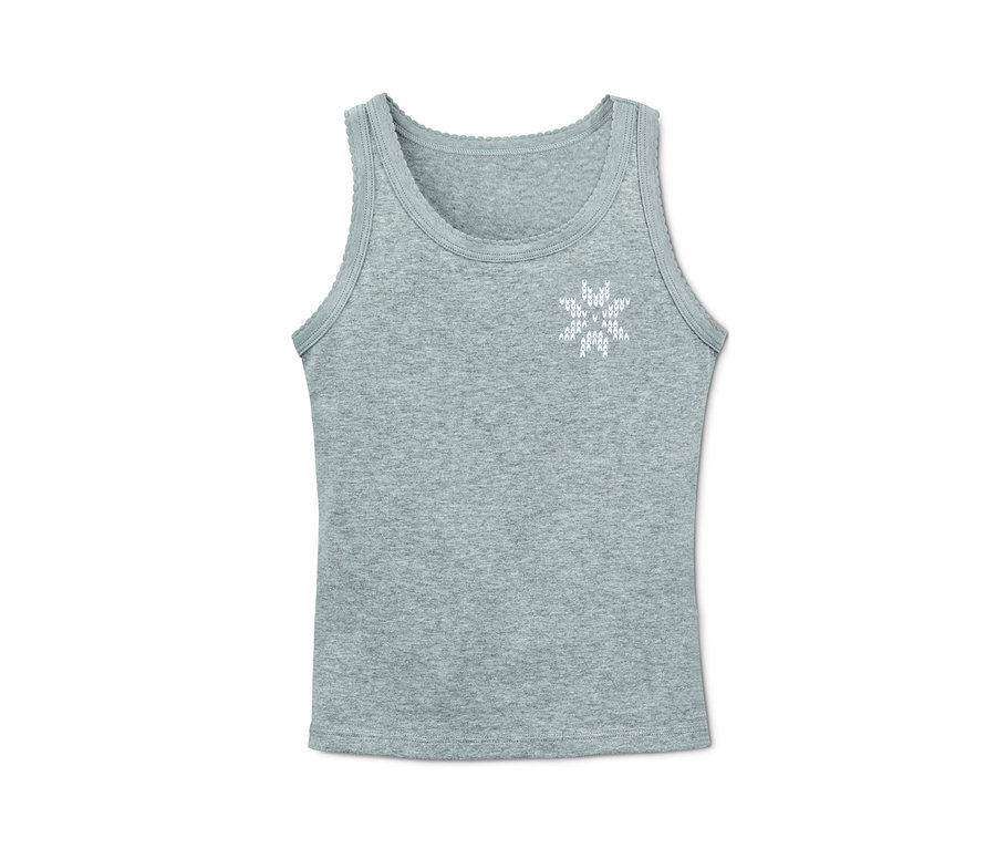 Graues Unterhemd mit weisser Schneeflocke, 2 Stück