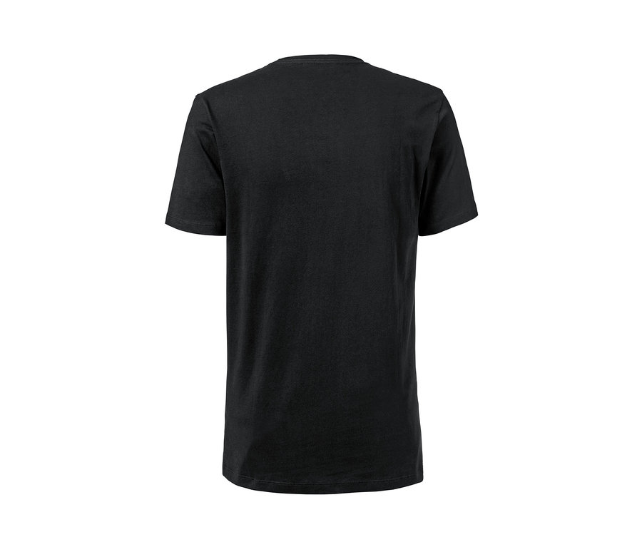 Schwarzes T-Shirt mit Rundhalsausschnitt, 1 Stk. aus einem 2er-Set.