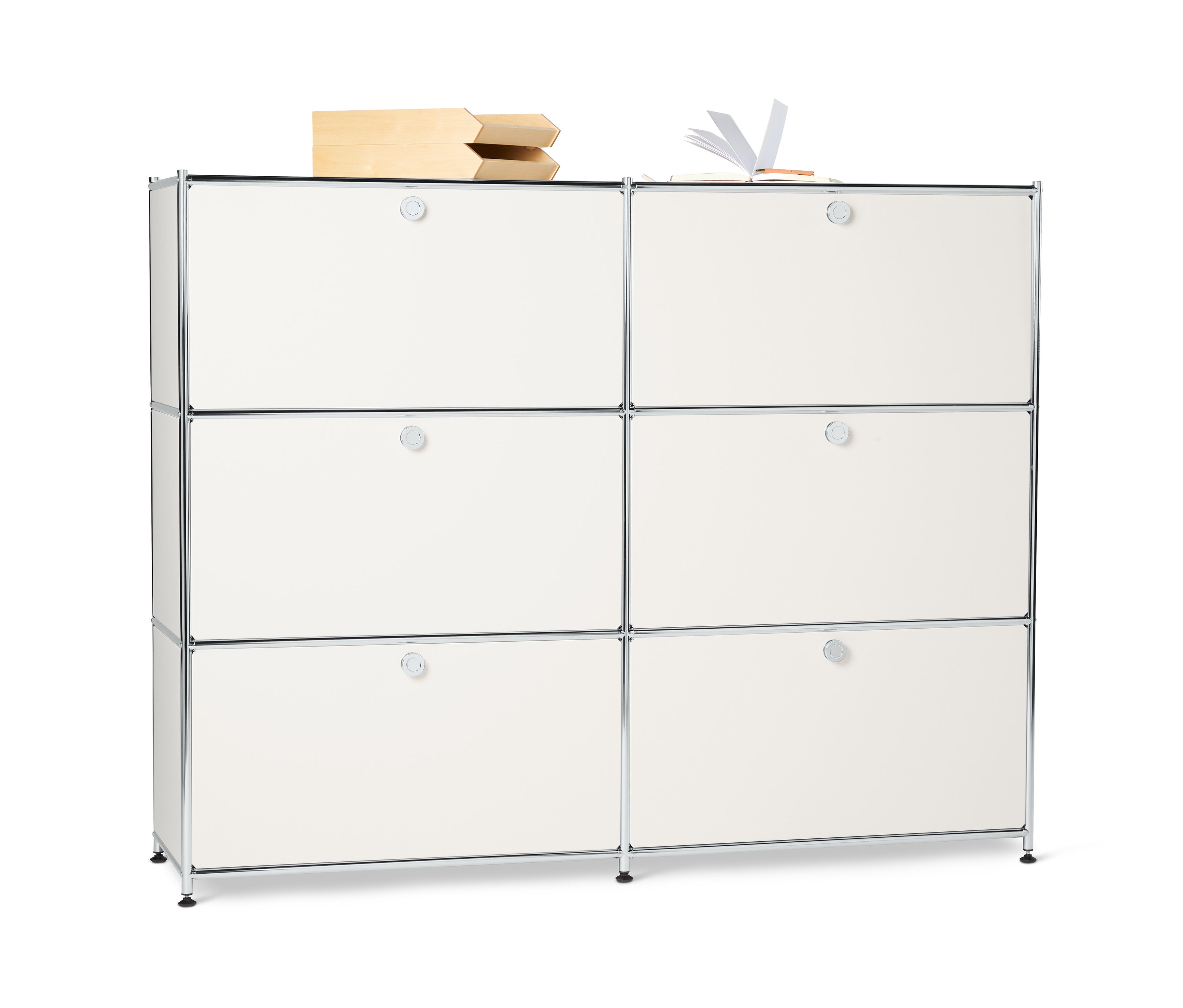 Thumbnail - Tchibo - Kommode Metall »Cn3« mit 6 Klappenfächern - 152x40x120,5cm - chrom - Stahl / Aluminium / Kunststoff