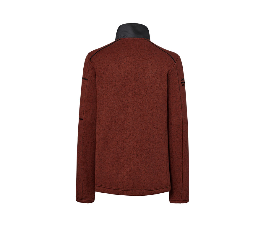 Rückansicht eines Strickfleece-Midlayers.